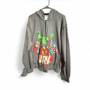 Marvel Avengers Zip Hoodie UNISEX Hulk Thor Iron Man Captain America